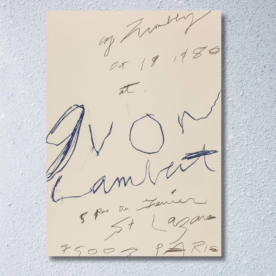 本国パリ完売! Cy Twombly - Print (1980) 復刻ポスター Amazon.co.jp: 本国パリ! Cy Twombly - Print (1980) 復刻